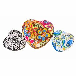 Brighton Collectable Heart Shaped Tin Trinket Jewelry Box Lot of 3